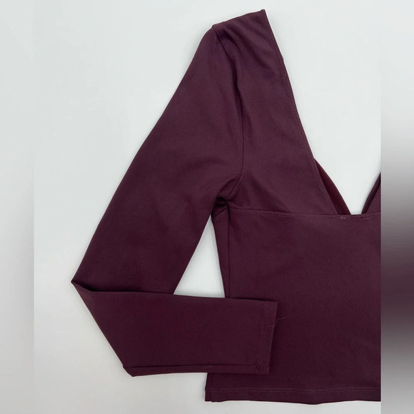 Women’s Free People Duo Corset Long Sleeve Crop Top (Plum) Size Medium - Picture 9 of 13